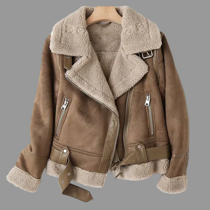 Nina Damesjack | Echt Leer met Sherpa Voering 0