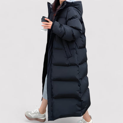 Dames Lange Waterdichte Puffer Parka Winterjas
