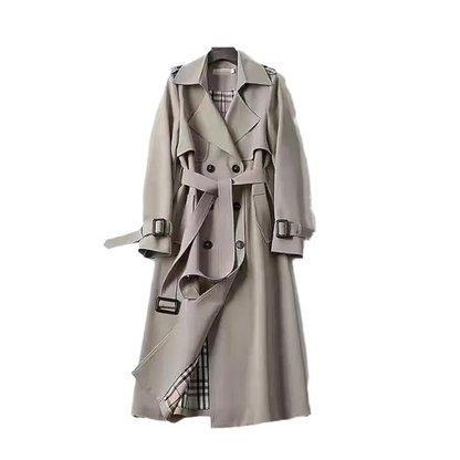 Dames Klassieke Trenchcoat Dubbelrijig met Ceintuur