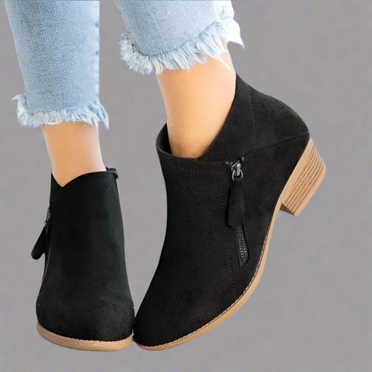 Dames Enkellaarsjes, Orthopedisch Leer, Rits