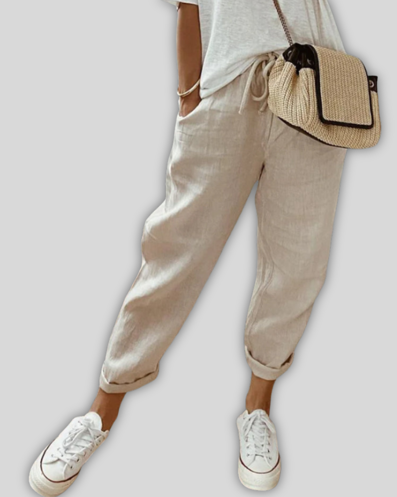 Dames Broek, Ademend, Hoge Taille, Wijde Pijpen, Lichtgewicht