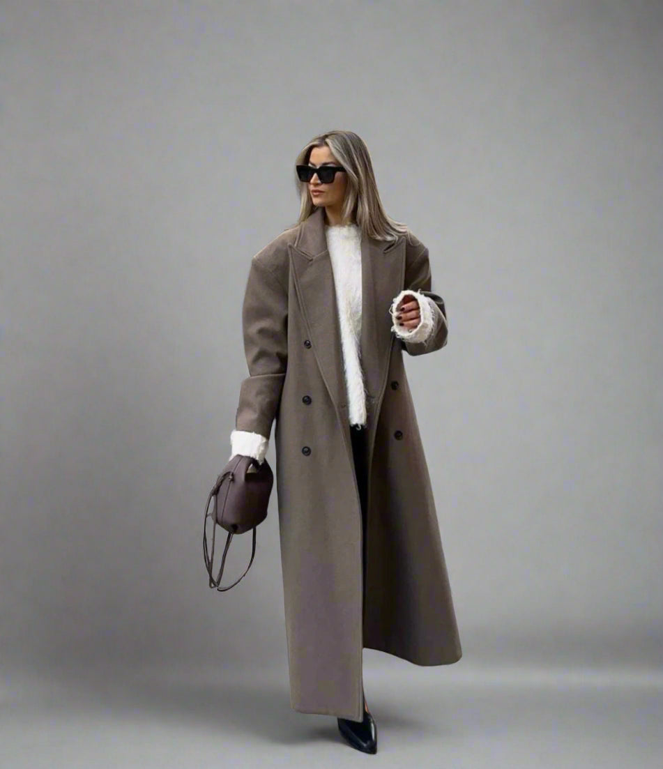 Oriana Damesjas Winter | Gevoerd Wol-Look, Oversized Lange Pasvorm 0