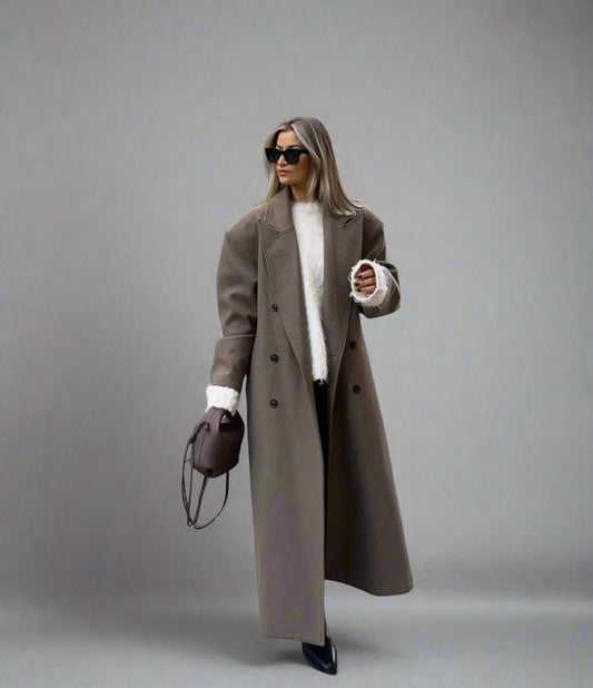 Oriana Damesjas Winter | Gevoerd Wol-Look, Oversized Lange Pasvorm 0