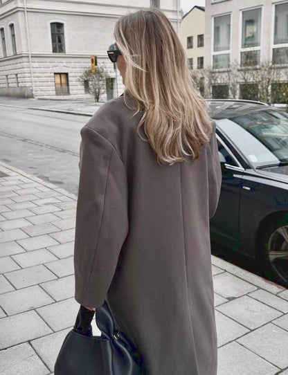 Oriana Damesjas Winter | Gevoerd Wol-Look, Oversized Lange Pasvorm 7