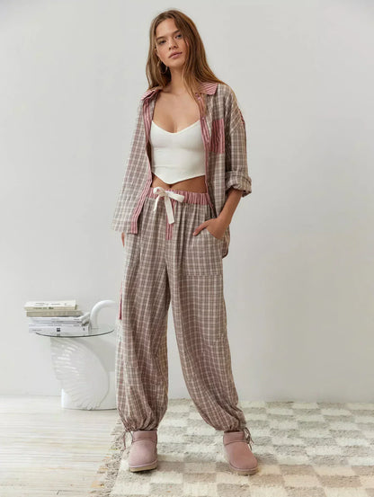 Evelina Dames Pyjama Set Comfortabel en Stijlvol