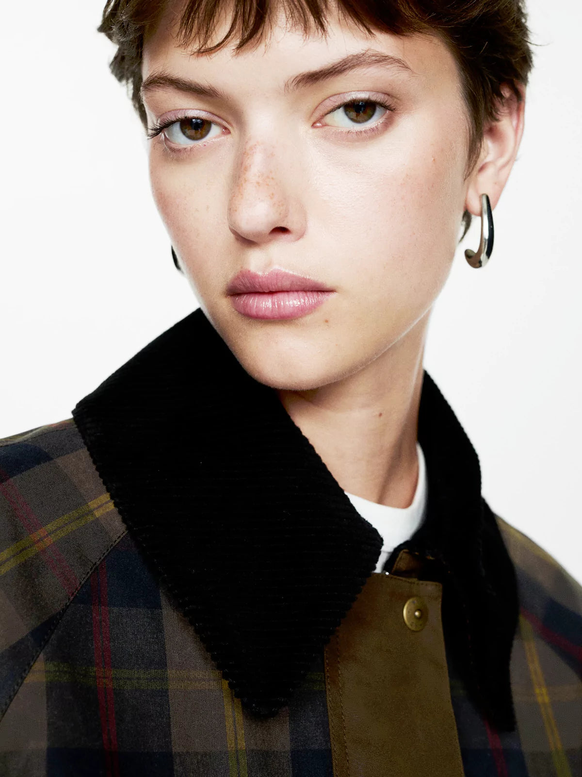 Ruit Dames Jack | Leren Geruit Jasje Met Verborgen Ritssluiting, Comfortabel en Stijlvol 3