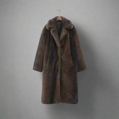 Lange Dames Trenchcoat, Faux Fur, Warm en Luxe