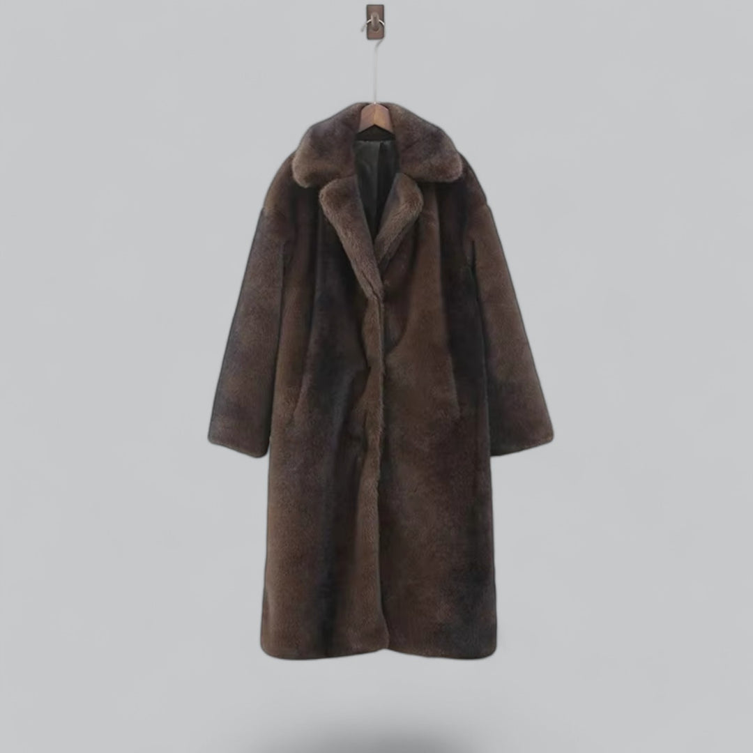 Lange Dames Trenchcoat, Faux Fur, Warm en Luxe