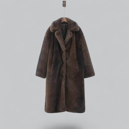 Lange Dames Trenchcoat, Faux Fur, Warm en Luxe
