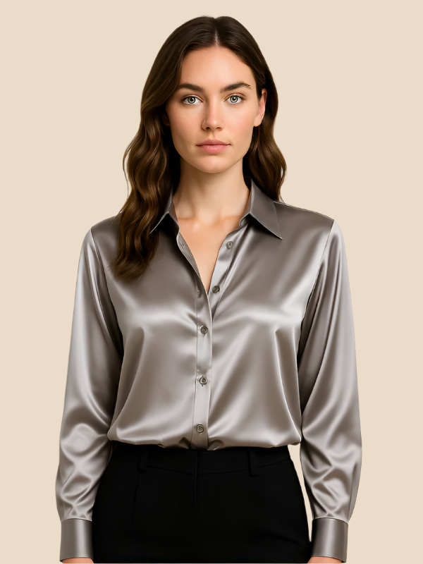 Sanne Witte Dames Blouse | Elegante Satijnen, Casual En Formeel 15