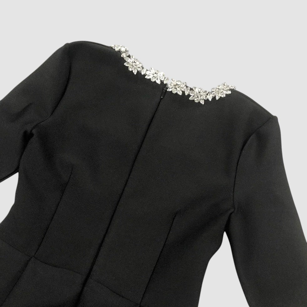 Velvet Mini Jurk Dames, Lange Mouw, Elegant A-Lijn