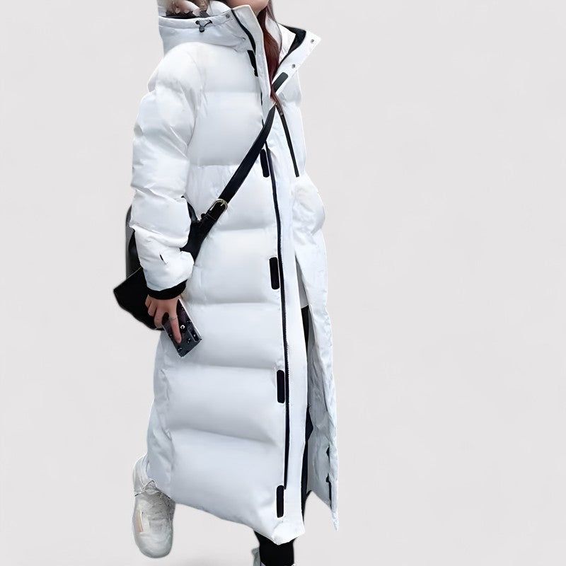 Dames Lange Waterdichte Puffer Parka Winterjas