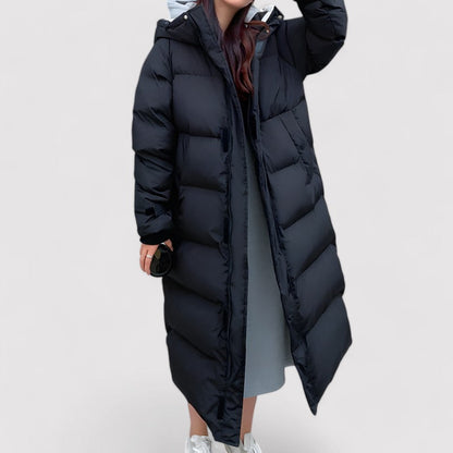 Dames Lange Waterdichte Puffer Parka Winterjas