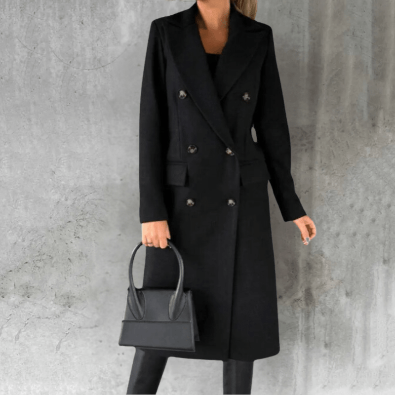 Sienna Dames Trenchcoat | Comfortabele Pasvorm, Lange Zwarte Trenchcoat 4