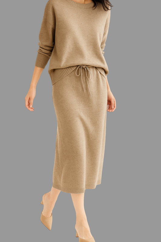 Soezel Gebreide Set Dames | Comfortabele Polyester-Katoenmix, Relaxte Pasvorm 0