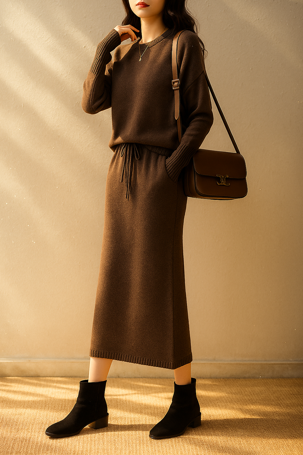 Soezel Gebreide Set Dames | Comfortabele Polyester-Katoenmix, Relaxte Pasvorm 3