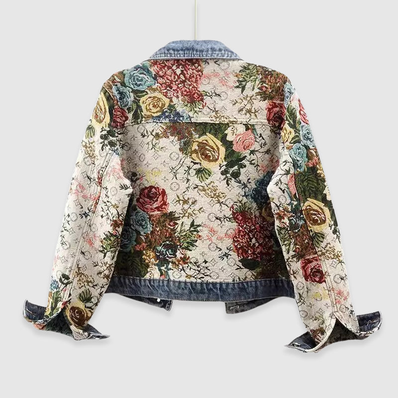 Sofia Denim Jasje Dames | Elegant Met Bloemenaccenten, Zacht Katoen 1