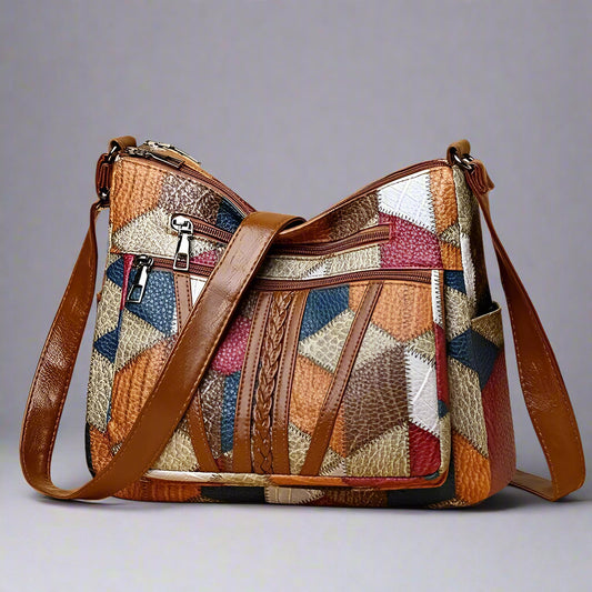 Sola Handtas Dames | Unieke Mozaïek Leer, Functioneel Design 0