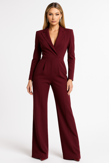Sophie Zwarte Jumpsuit | Elegante Wijde Pijpen, V-Hals voor Feestelijke Gelegenheden 1