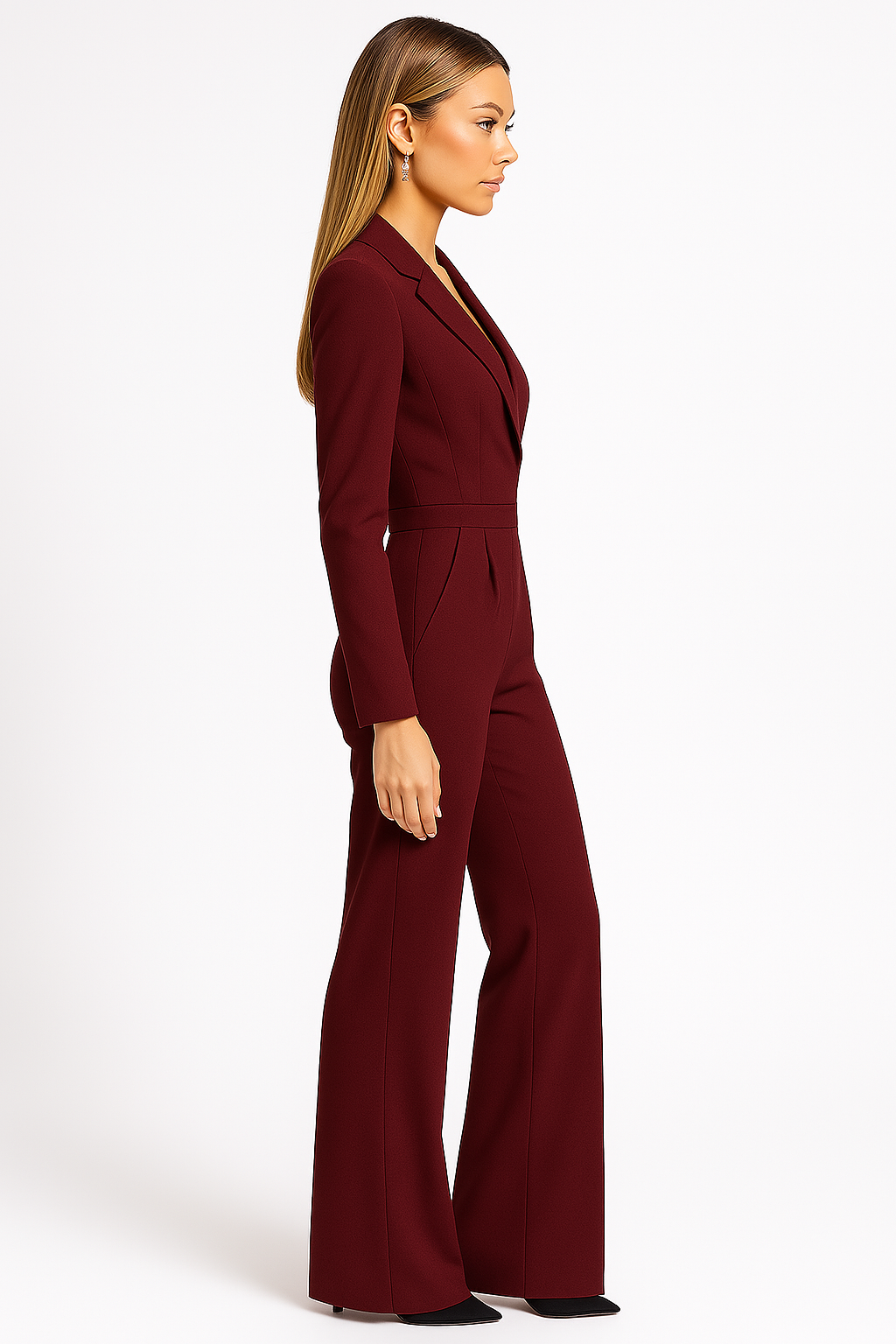 Sophie Zwarte Jumpsuit | Elegante Wijde Pijpen, V-Hals voor Feestelijke Gelegenheden 3