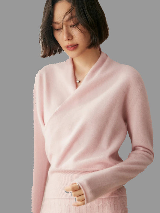 Svalbard Luxe Dames Trui | Premium Katoen, Tijdloos Ontwerp met Gekruiste Kraag 0