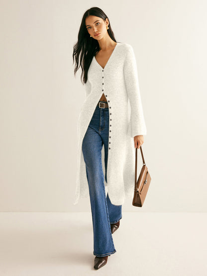 Tessa Trui Jurk Dames | V-hals Midi Met Split, Hoge Stretch 8