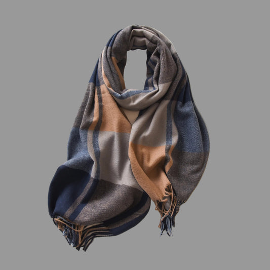 Toscaanse Sjaal Dames | Ultrafijne Wol, Geruit Patroon 0