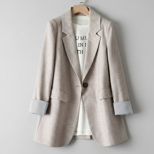 Valentina Zwarte Blazer Dames | Luxe Poly-blend, Elegante Reverskraag 0