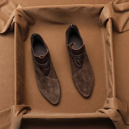 Vivienne Zwarte Dames Laarzen | Suède, Spitse Neus, Comfortabele Hak