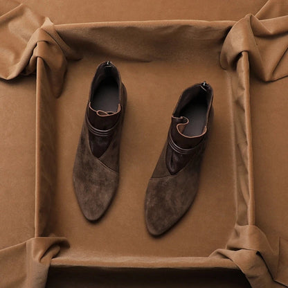 Vivienne Zwarte Dames Laarzen | Suède, Spitse Neus, Comfortabele Hak