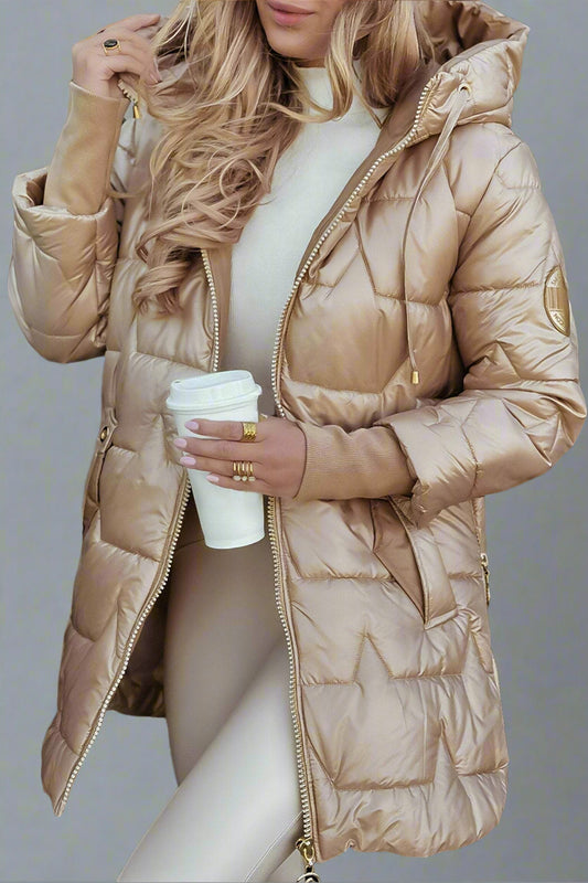 Astrid Hooded Damesjas, Katoenmix, Warm en Comfortabel