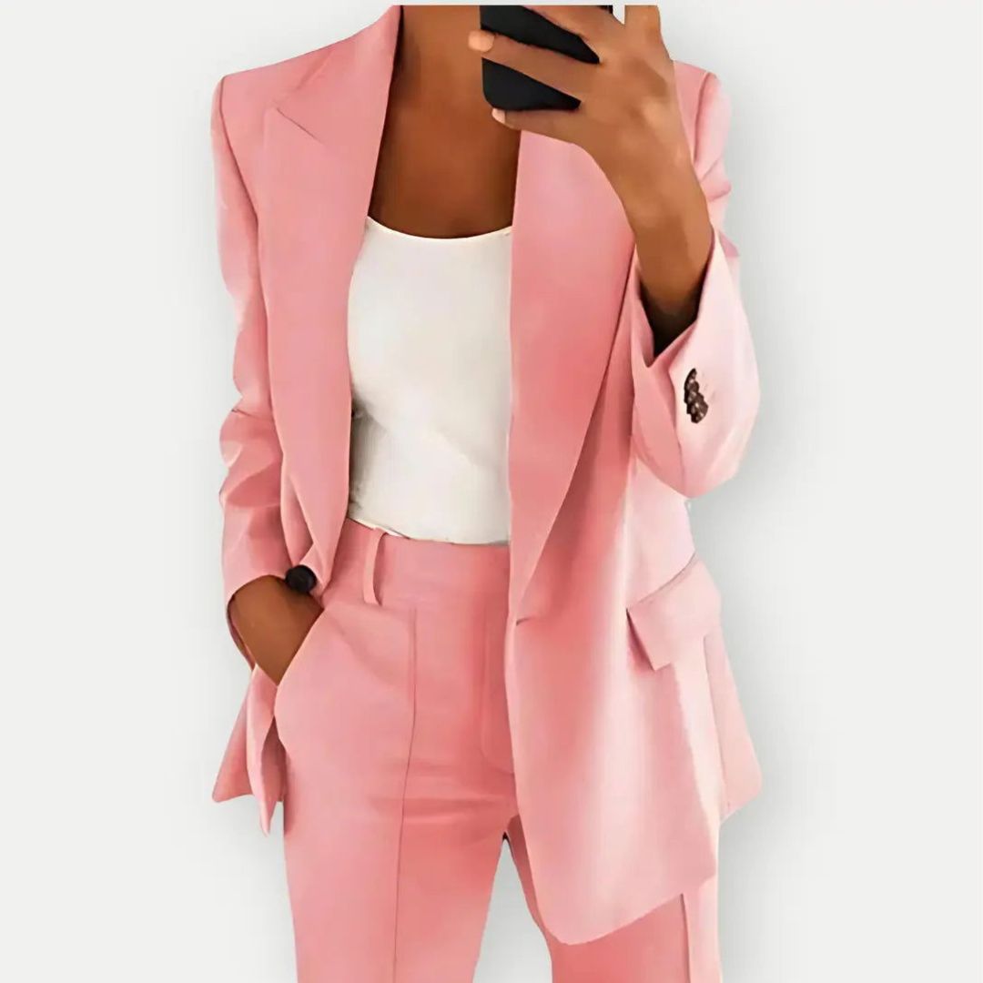 Dames Blazer Set, Tweedelig Pak, Elegant, Meerdere Kleuren