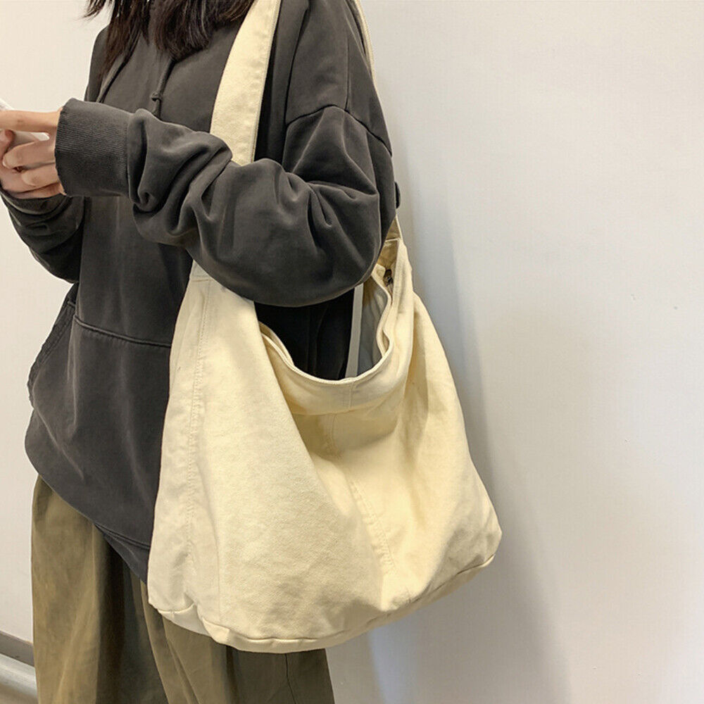 Noa Canvas Schoudertas, Oversized, Duurzaam en Casual