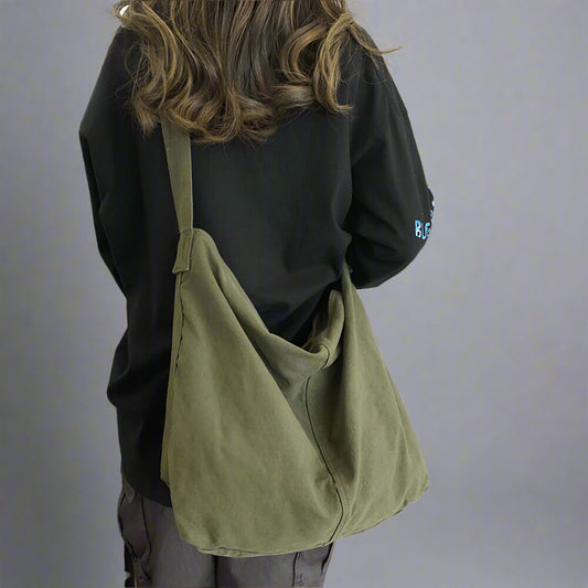 Noa Canvas Schoudertas, Oversized, Duurzaam en Casual